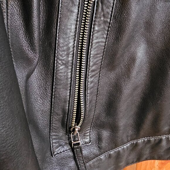 Daniel Black Leather Coat Mens XL - Picture 4 of 10